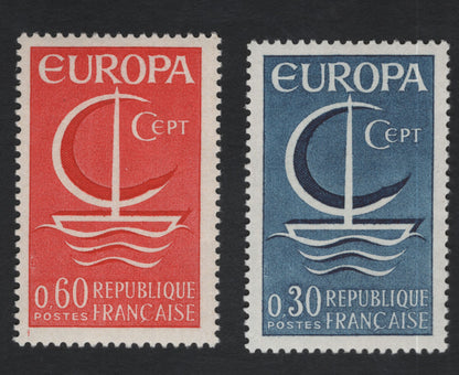 SCG11175 - France – Europa CEPT 1967 “Sailing Ship” Definitive Pair