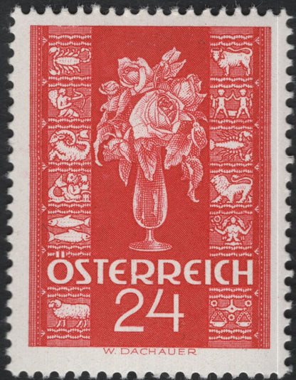 SCG11180 - Austria – Folk Art Rose Motif Definitives (W. Dachauer Design)