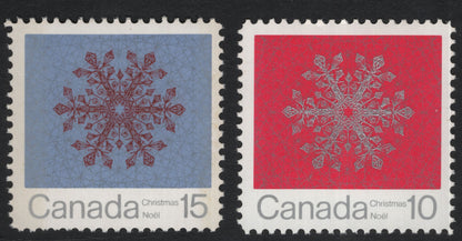 SCG11171 - Canada 1971 Christmas (Noël) – Geometric Snowflake Designs (10¢ & 15¢)