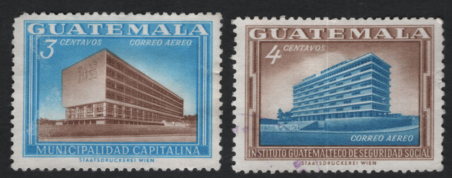 SCG11193 - Guatemala – Modern Architecture Airmail Pair (Municipalidad Capitalina & IGSS)