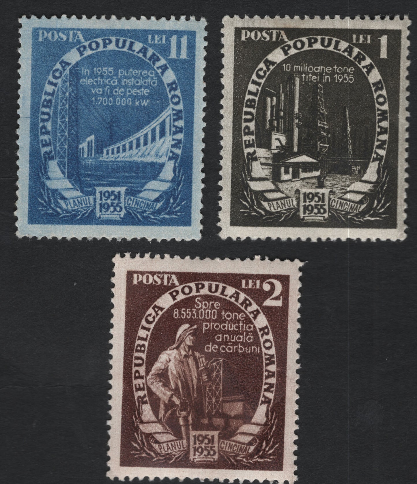 SCG11199 - Romania – 1951–1955 Five-Year Plan Industrial Development Stamps