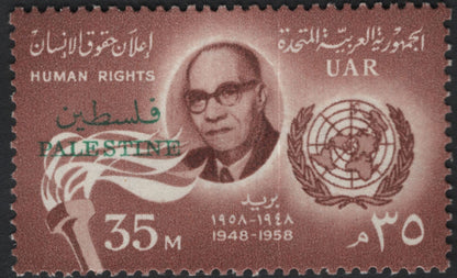 SCG11207 - Egypt (UAR) 1958 – Human Rights Declaration, UN Anniversary (With & Without Palestine Overprint)