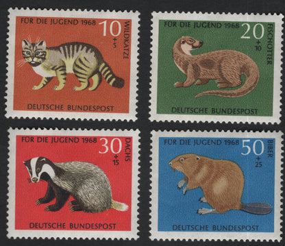 SCG11205 - Germany (Deutsche Bundespost) – 1968 “Für die Jugend” Wildlife Semi-Postal Set