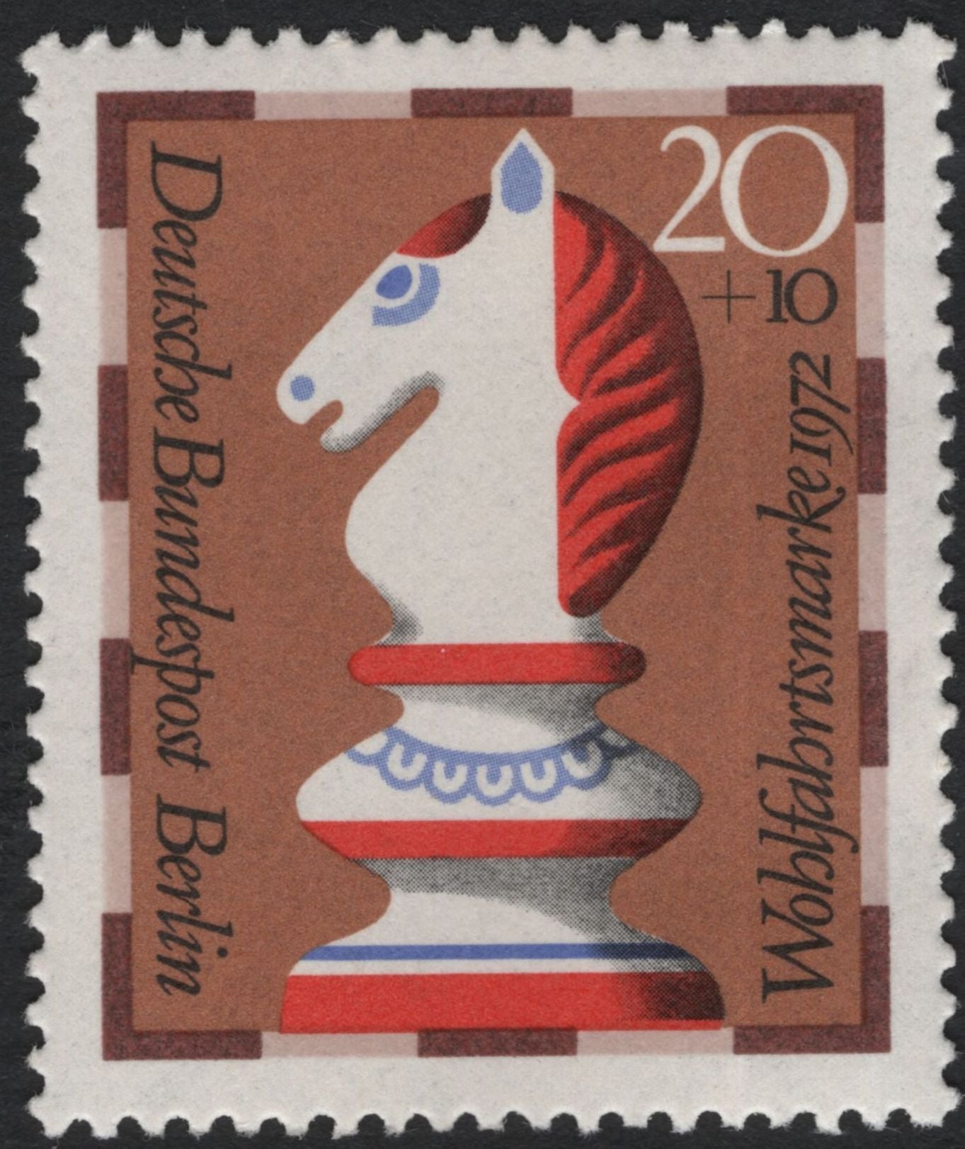 SCG11206 - Germany (Berlin) 1972 Welfare Chess Pieces – Semi-Postal Set