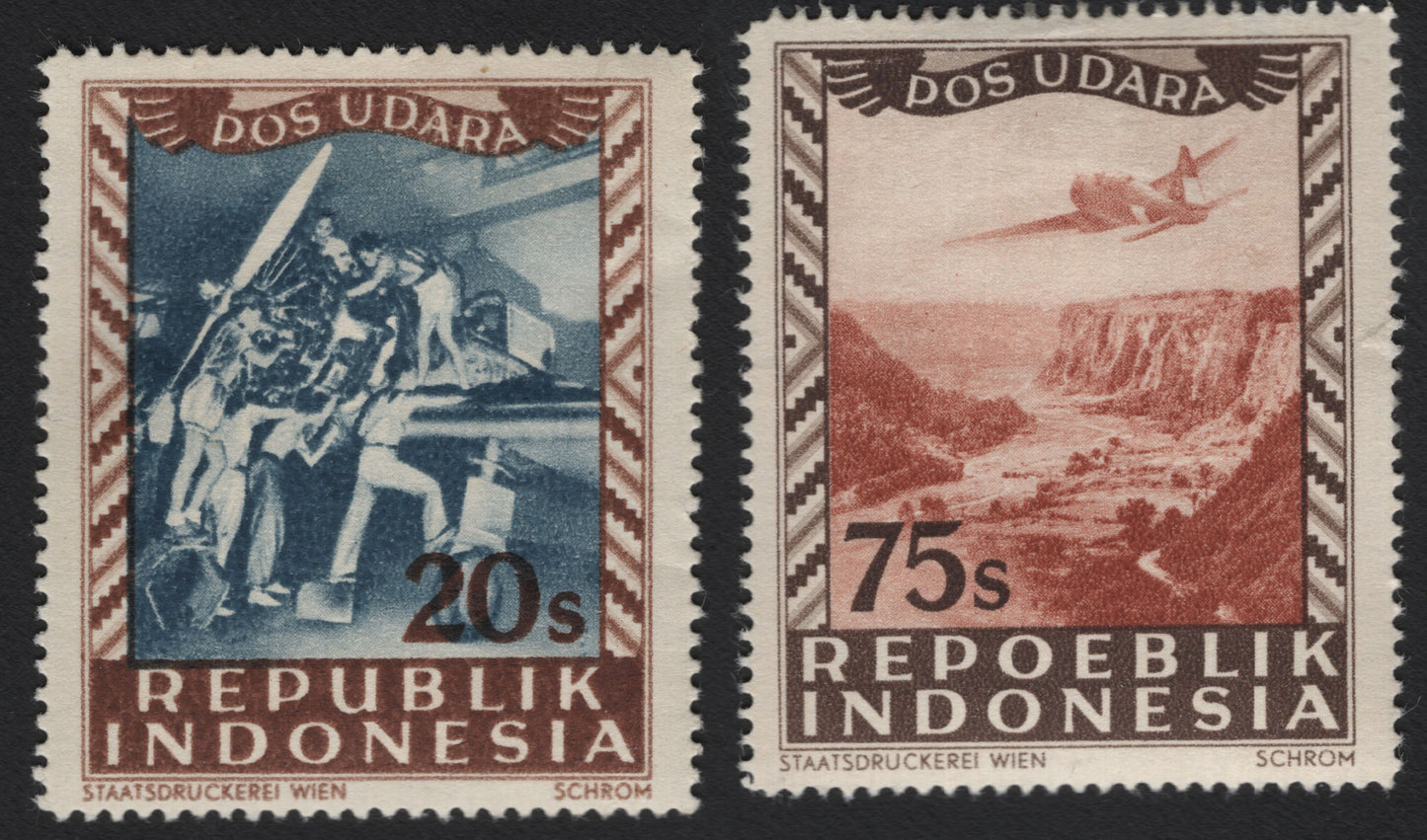 SCG11183 - 🇮🇩 Indonesia – “Dos Udara” Airmail Stamp Pair