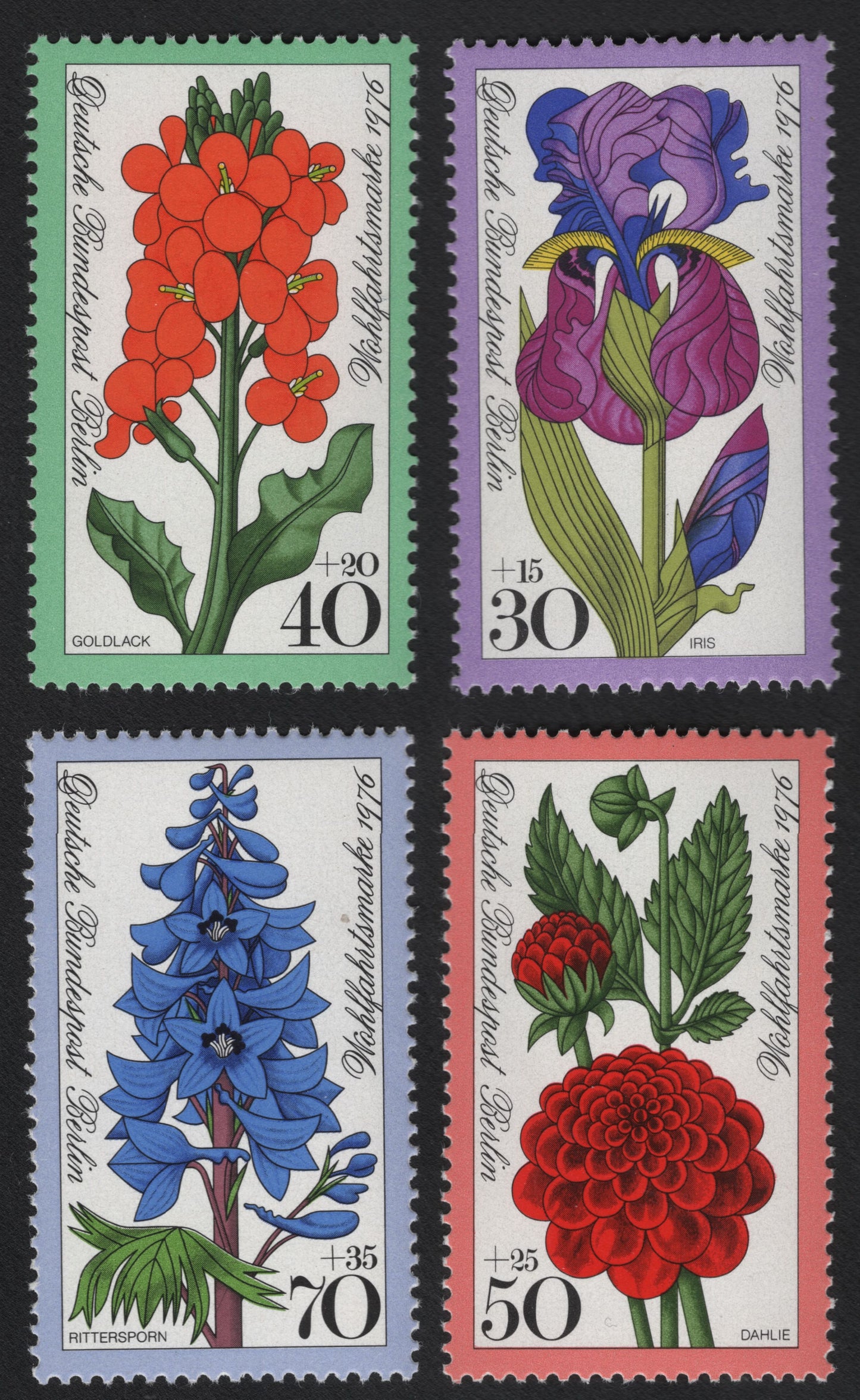 SCG11184 - Germany (West) 1976 – Flowers Semi-Postal Charity Set (Wohlfahrtsmarke)