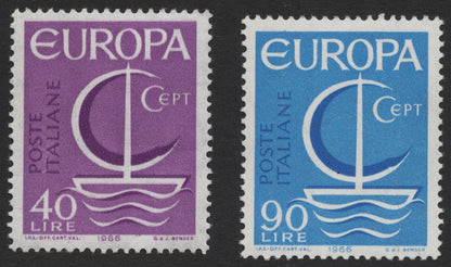 SCG453 - Italy 1966 Europa CEPT Stamp Set (40 Lire, 90 Lire)