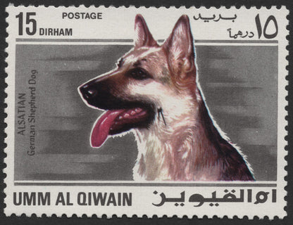 SCG430 - Umm Al Qiwain Dog Breeds Stamp Set — Dalmatian, Alsatian, Basset Hound, Bloodhound