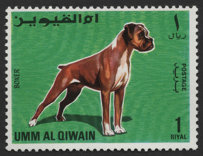 SCG431 - Umm Al Qiwain Airmail Dog Breeds Stamp Set — Terrier, Spaniel, Setter, Boxer