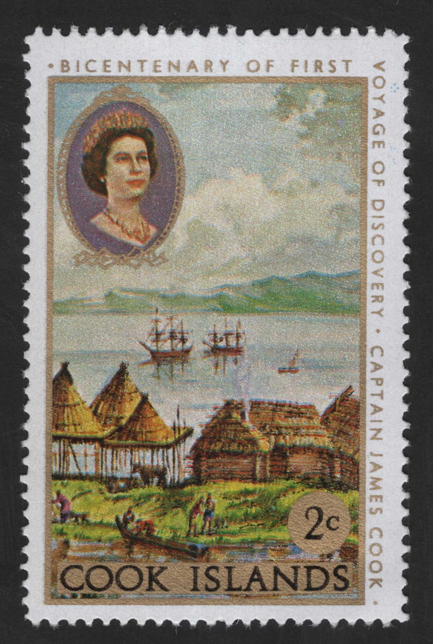 SCG13389 - Cook Islands 2c – Bicentenary of Captain James Cook’s First Voyage of Discovery
