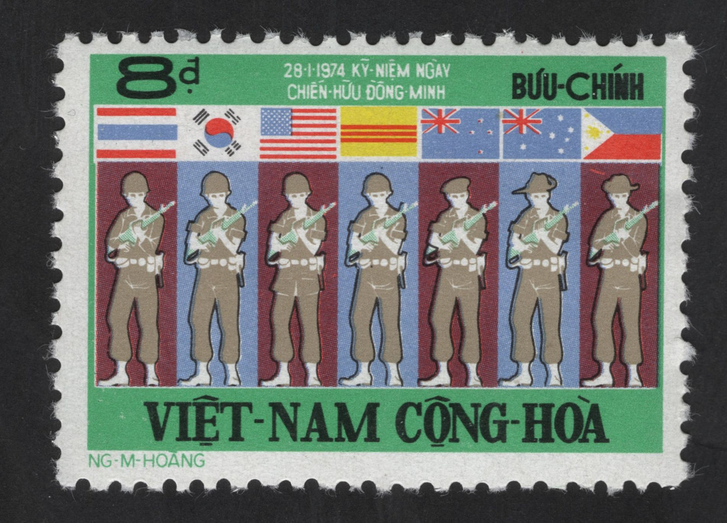 SCG13412 - South Vietnam 1974 – Allied Veterans Day Commemorative Stamp (8đ)
