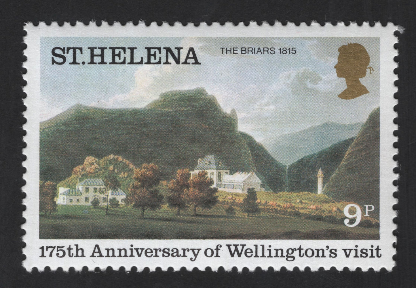 SCG13404 - St. Helena 9p Stamp – 175th Anniversary of Wellington’s Visit (The Briars, 1815)