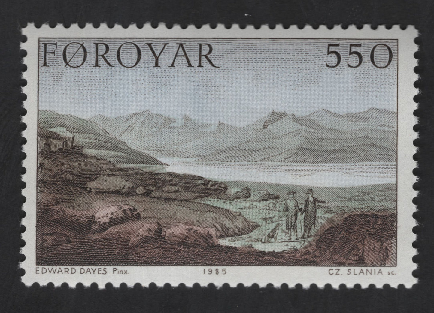 SCG13436 - Faroe Islands 1985 – Edward Dayes Landscape Engraved Stamp (550)