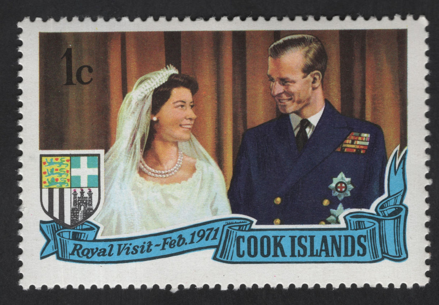 SCG13439 - Cook Islands 1971 – Royal Visit February 1971 (1c) Commemorative Stamp