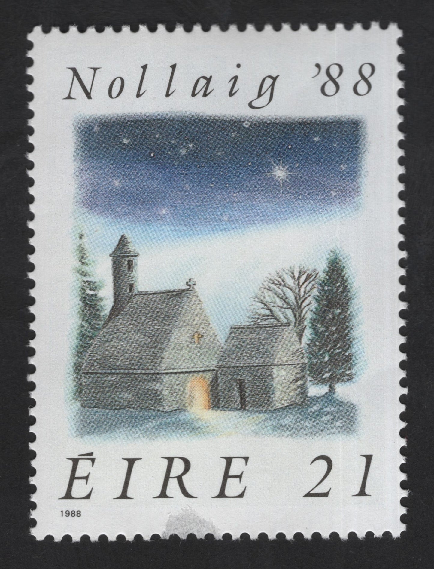 SCG13425 - Ireland 1988 Christmas – “Nollaig ’88 Winter Church” Stamp