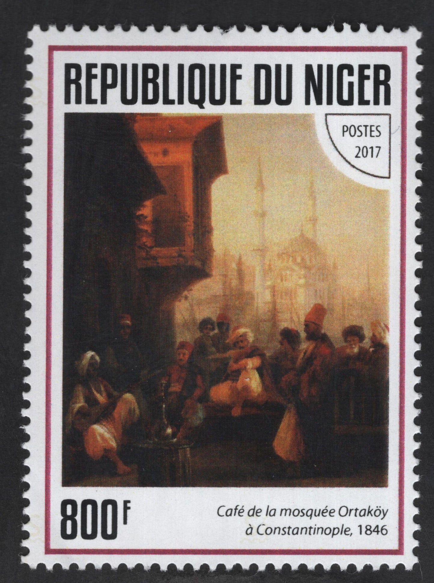 SCG13456 - Café at the Ortaköy Mosque, Constantinople – Niger 2017 Art Stamp