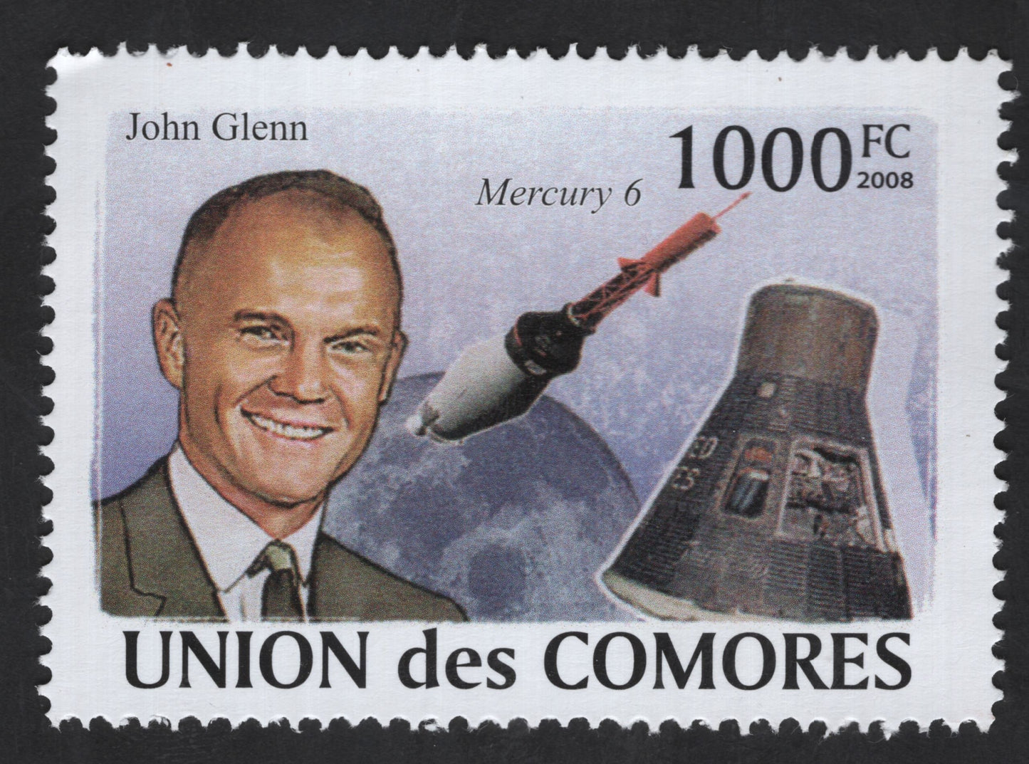 SCG13446 - John Glenn – Mercury 6 Space Mission Stamp (2008)