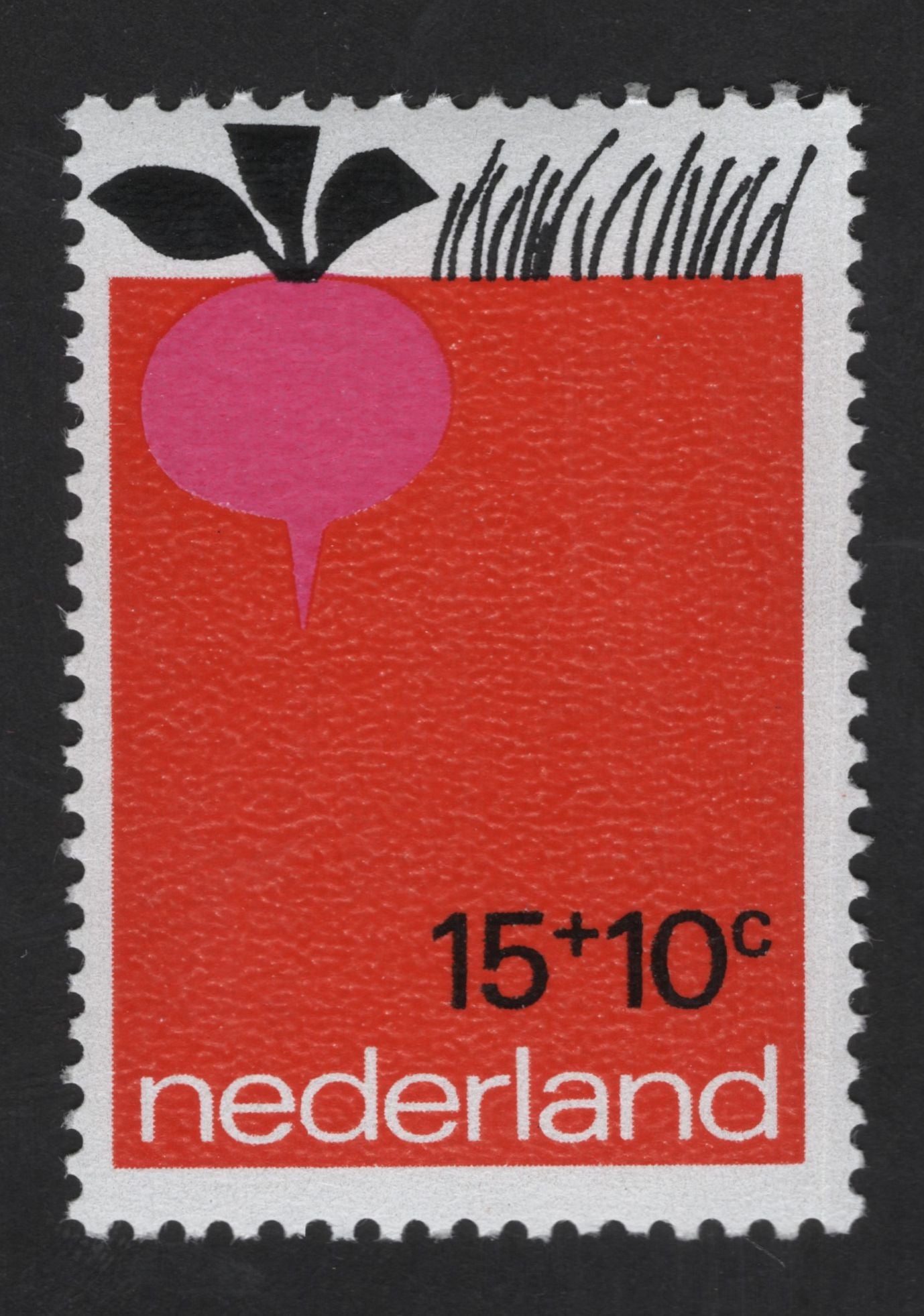 SCG13461 - Netherlands Kinderzegel Semi-Postal Stamp – Stylized Beet Design (15+10c)