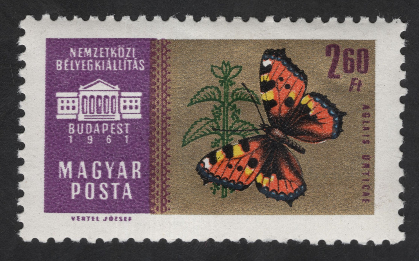 SCG13499 - Hungary 1967 International Stamp Exhibition Budapest – Vanessa urticae Butterfly (2.60 Ft)
