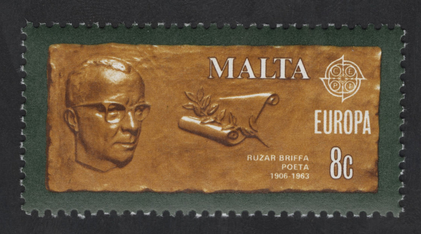 SCG13500 - Malta 8c Europa Stamp – Ruzar Briffa, Maltese Poet (1906–1963)
