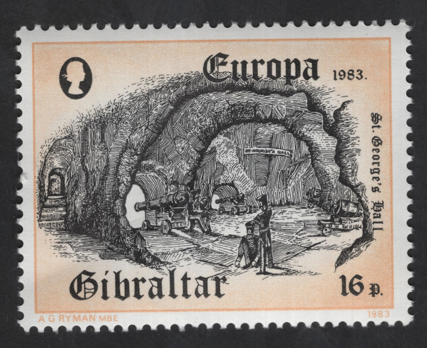 SCG13503 - Gibraltar 1983 Europa – St. George’s Hall Great Siege Tunnels Stamp