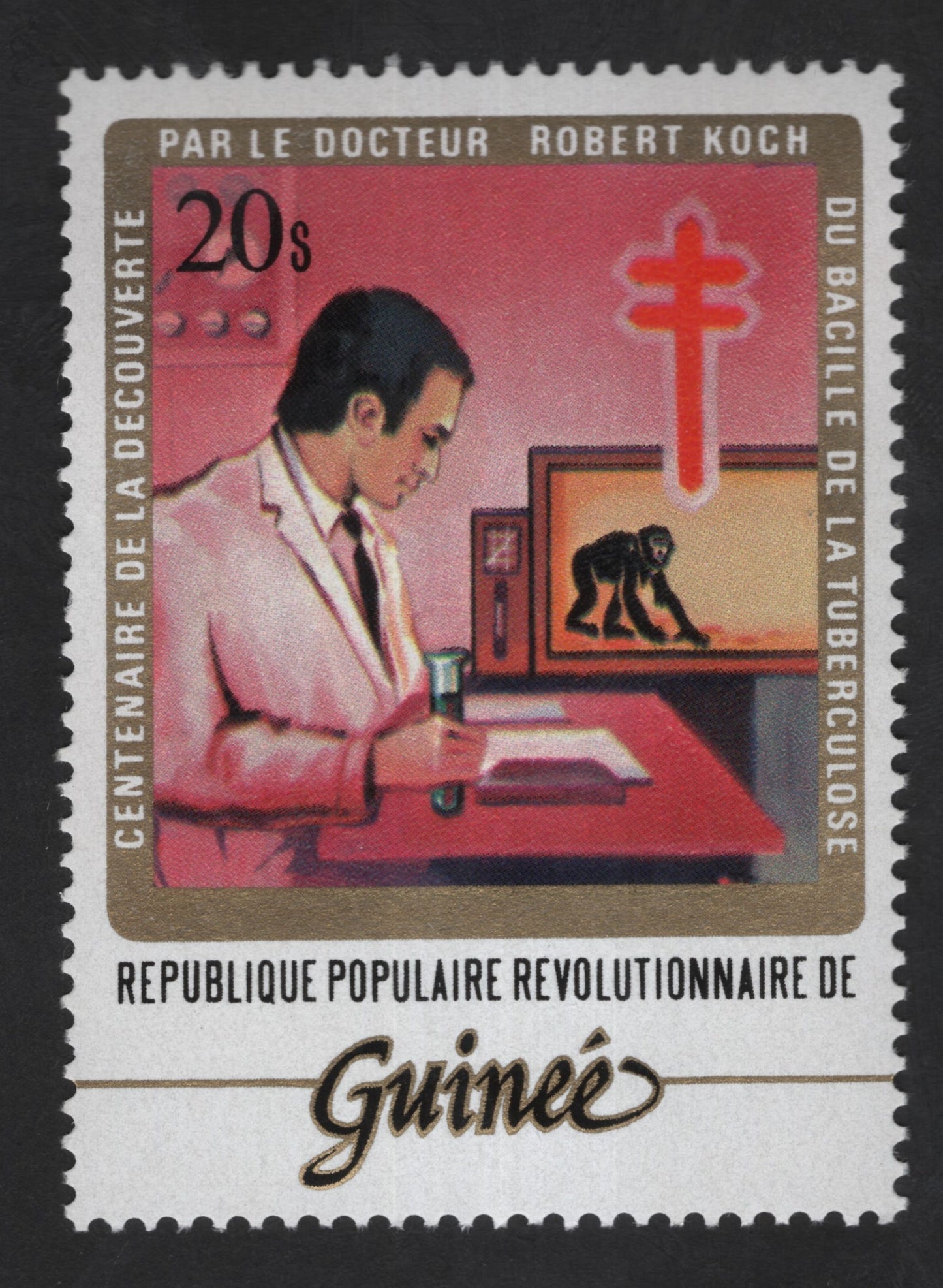 SCG13516 - Guinea 20s Stamp – Centenary of Robert Koch’s Discovery of the Tuberculosis Bacillus