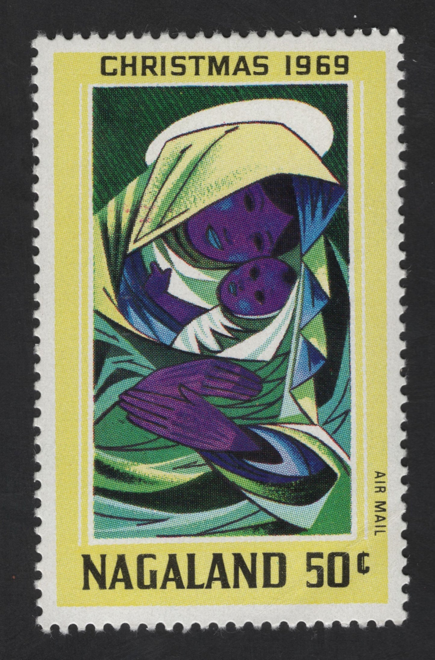 SCG13519 - Nagaland 1969 Christmas Airmail Stamp – Madonna and Child