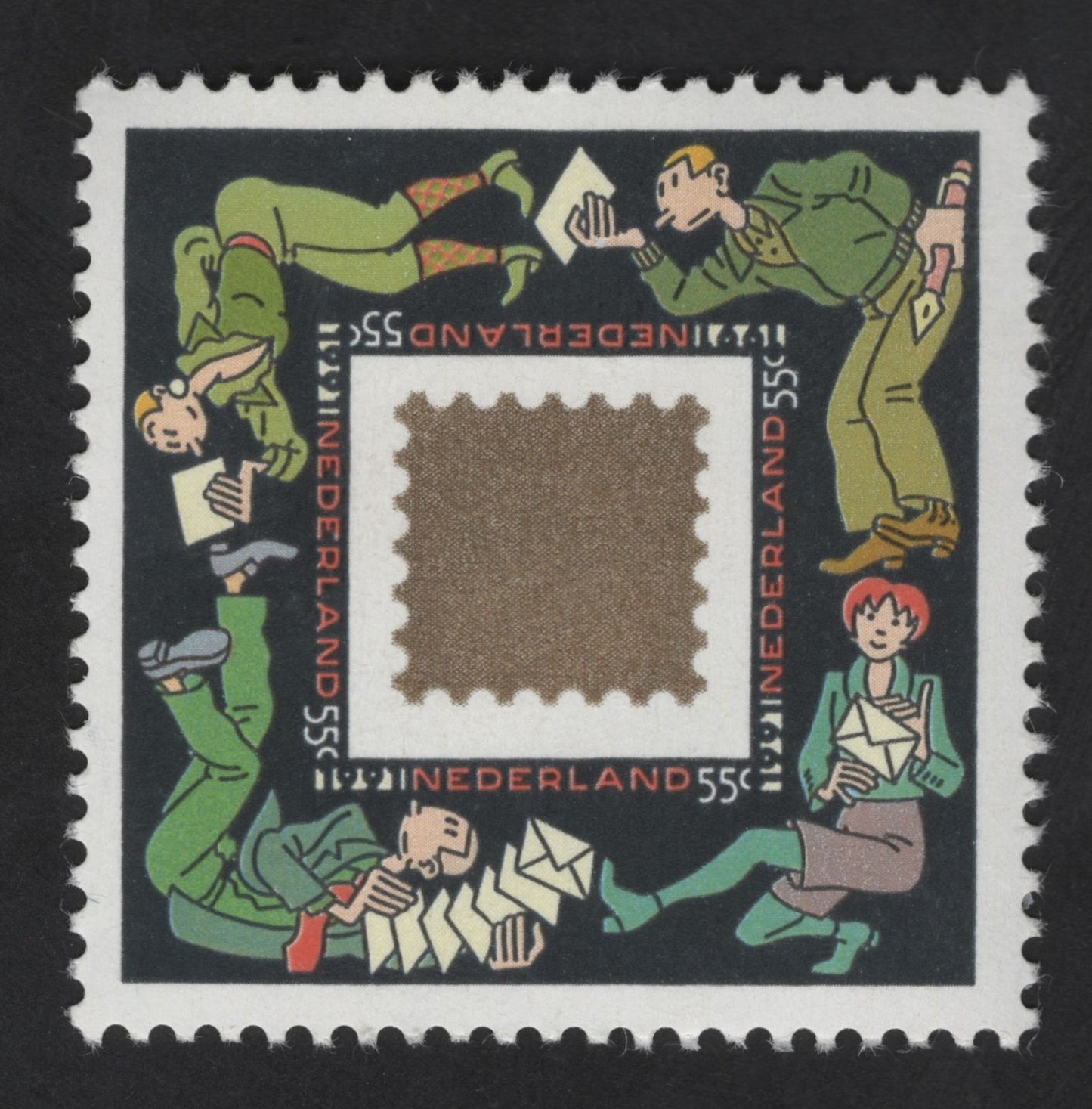 SCG13525 - Netherlands 55c Stamp-on-Stamp Design – Mail & Philately Theme
