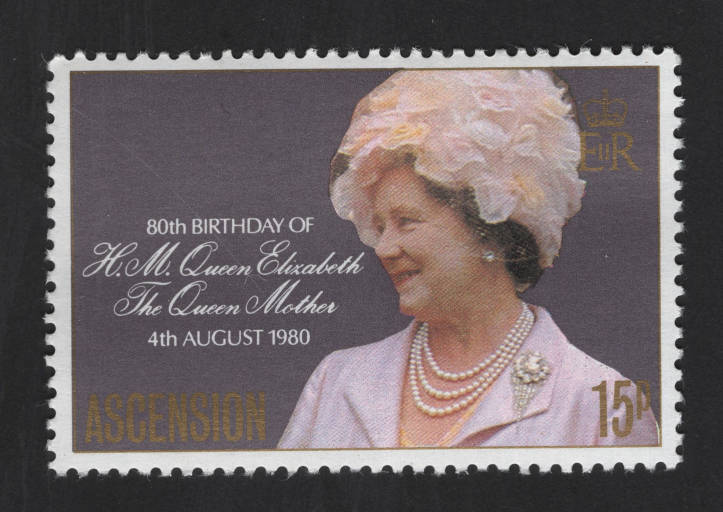 SCG13328 - Ascension Island 1980 – 15p Queen Elizabeth The Queen Mother 80th Birthday Commemorative Stamp