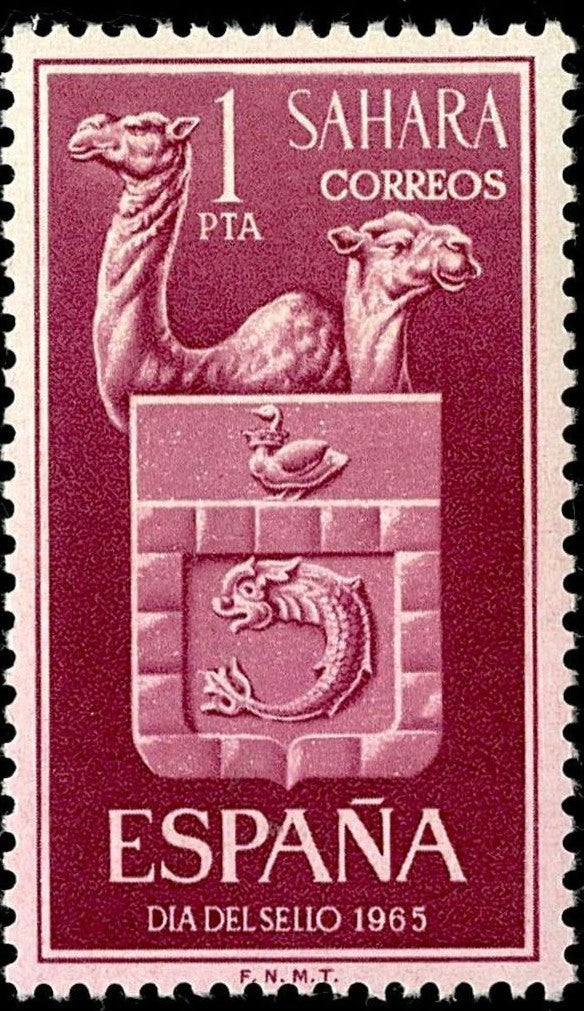SCG6272 - Spain 1965 “Día del Sello” – Spanish Sahara Camels and Coat of Arms