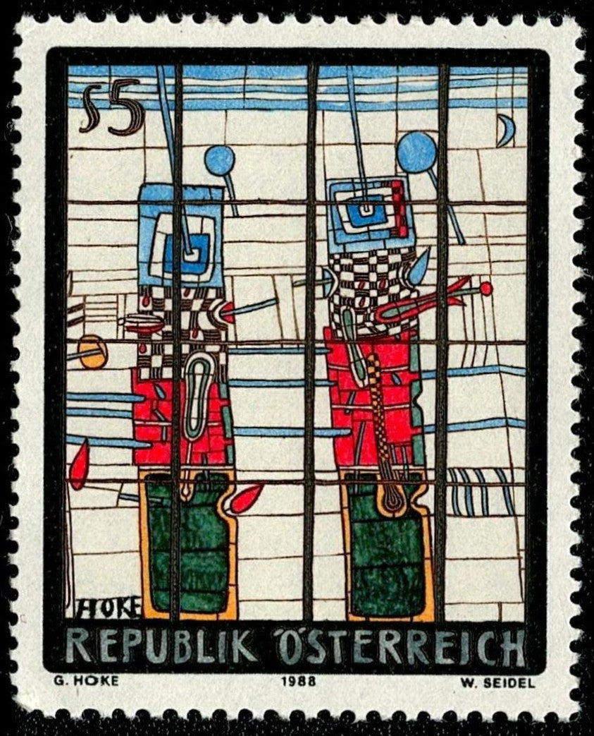 SCG6308 - Austria 1988 – Stained Glass Design by Giselbert Hoke