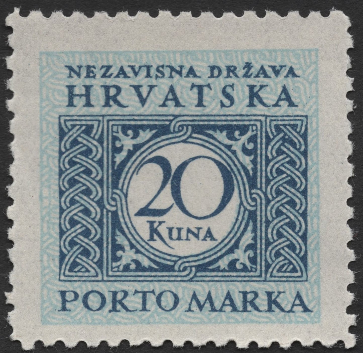 SCG2164 - Croatia 20 Kuna Postage Due Stamp – NDH Era