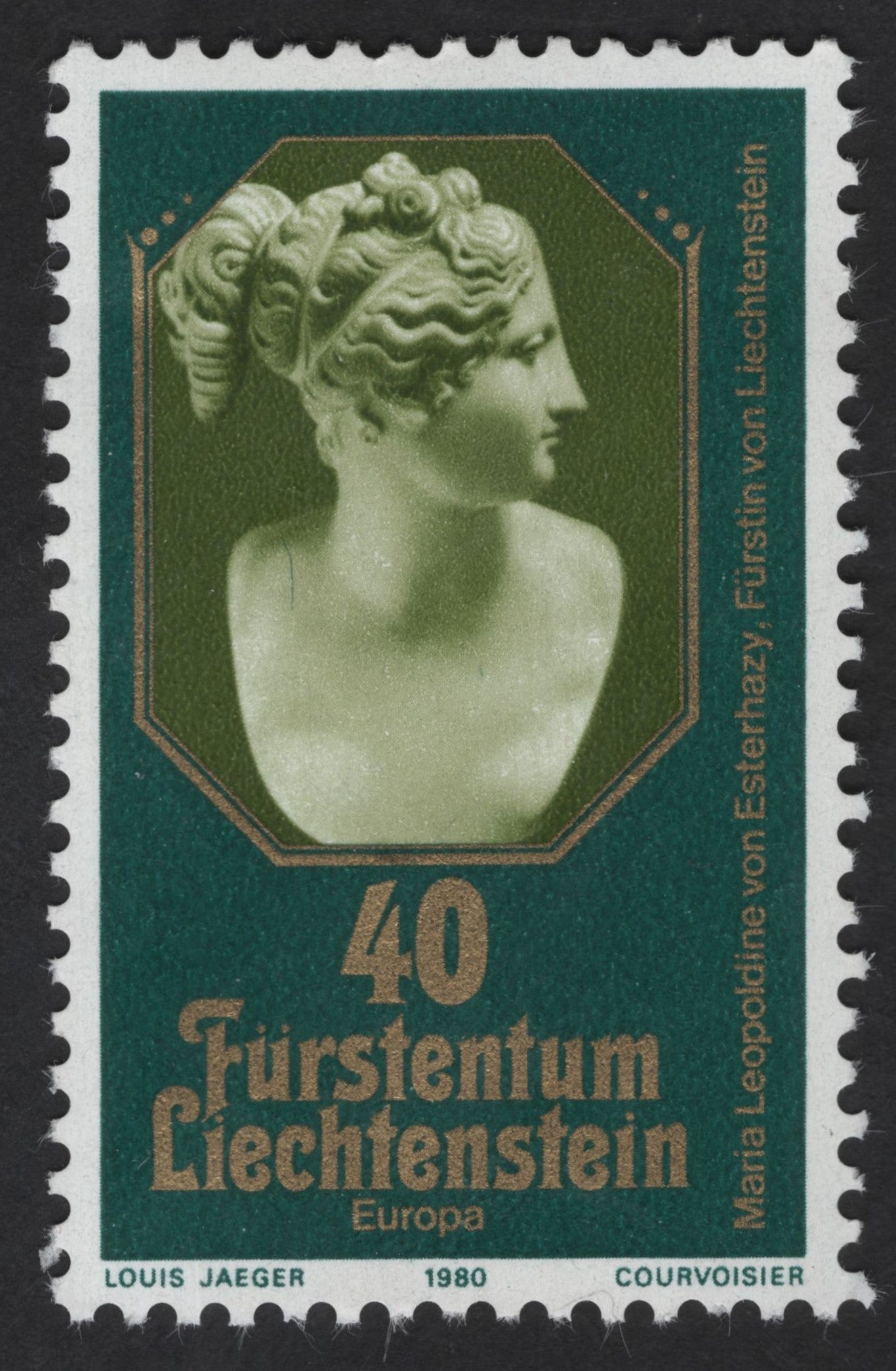 SCG12357 - Liechtenstein 1980 Europa – Marie von Esterházy Bust (40 Rp)