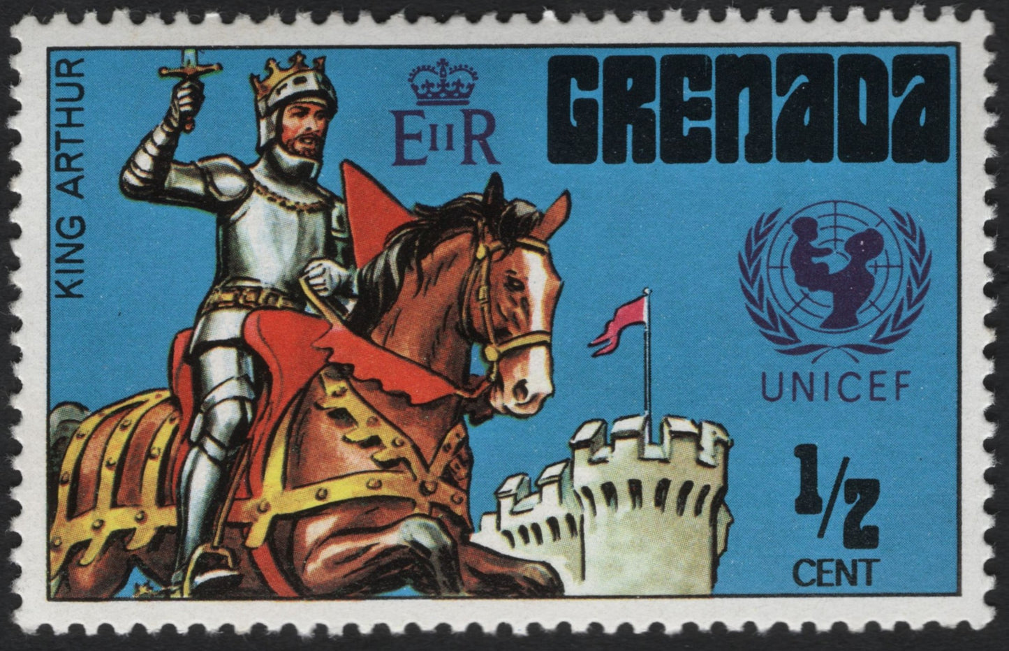 SCG11032 - Grenada – King Arthur & Camelot | UNICEF Commemorative Stamp (½ Cent)