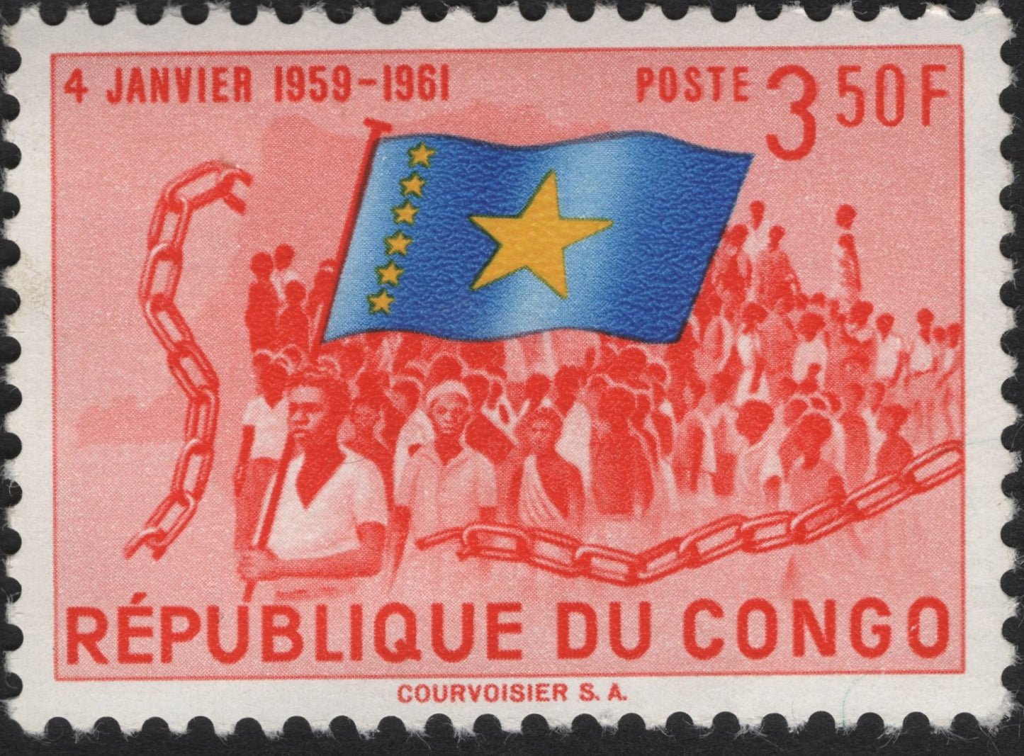 SCG11023 - Republic of Congo – Independence & Freedom Chains, 3.50F (1959–1961)
