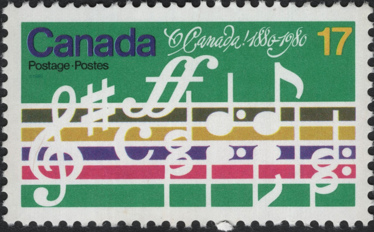 SCG11025 - Canada 1980 Music Centennial Stamp – “O Canada” Musical Score, 17¢