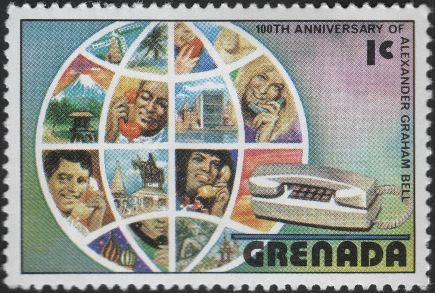 SCG11028 - Grenada 1c – 100th Anniversary of Alexander Graham Bell & Telephone (1976)