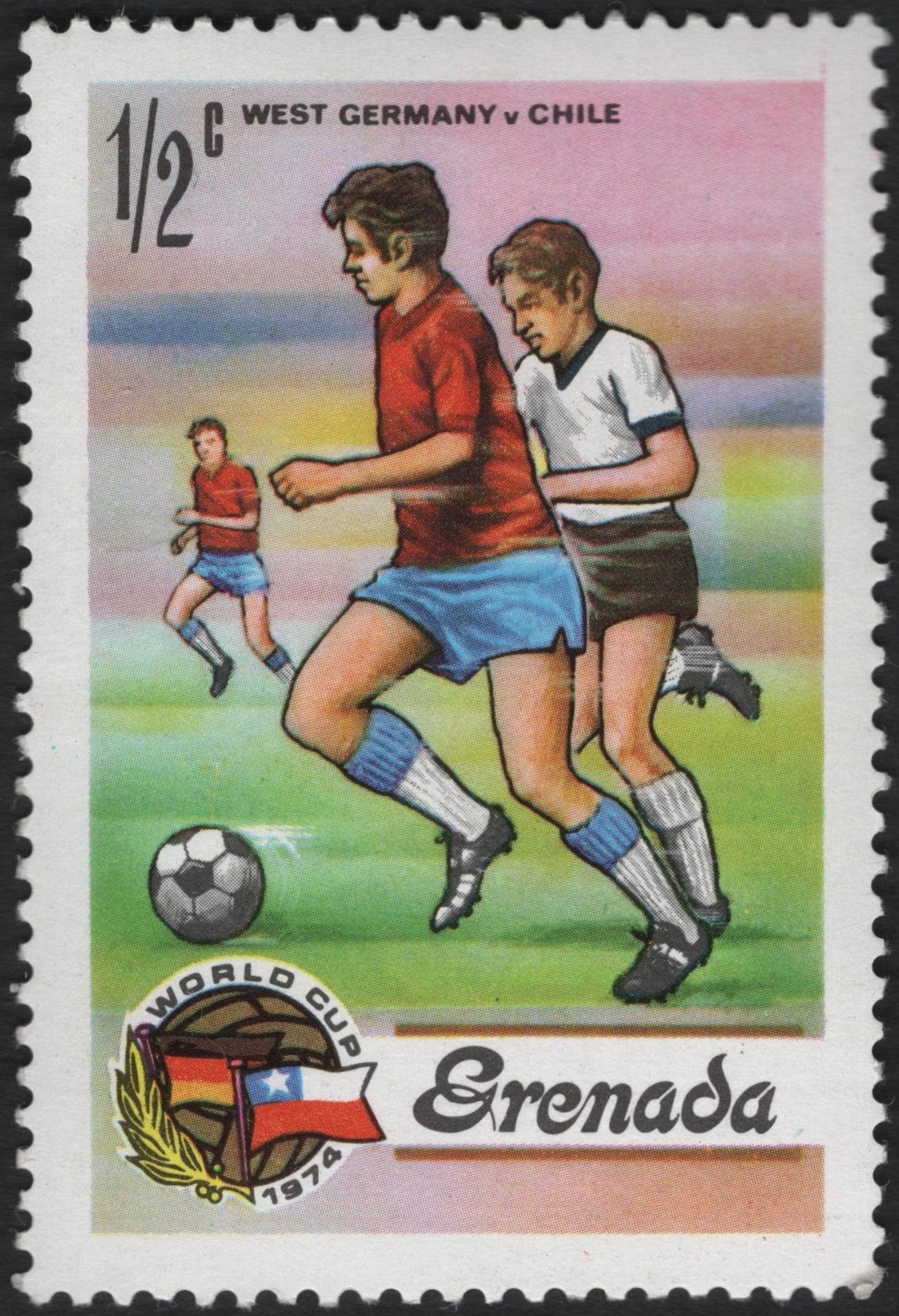 SCG11017 - Grenada 1974 FIFA World Cup Football – West Germany vs Chile | ½c Commemorative Stamp