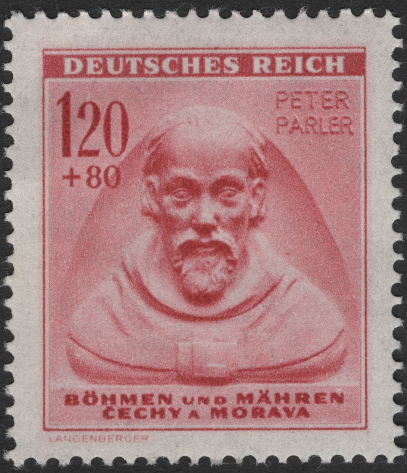 SCG2200 - Germany Bohemia & Moravia Peter Parler Stamp (1943)