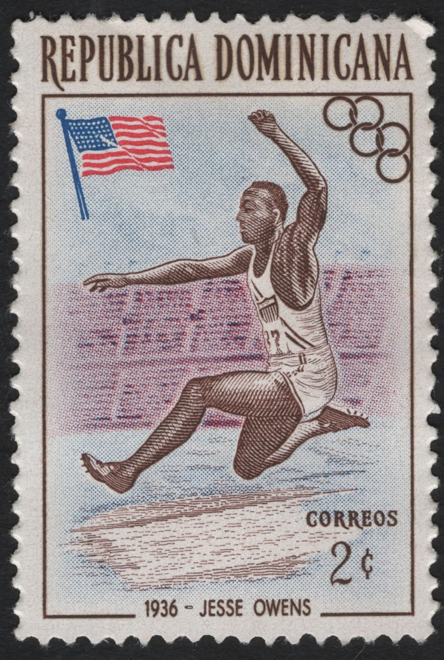 SCG11005 - Dominican Republic – Jesse Owens, 1936 Berlin Olympics (Long Jump) – 2¢