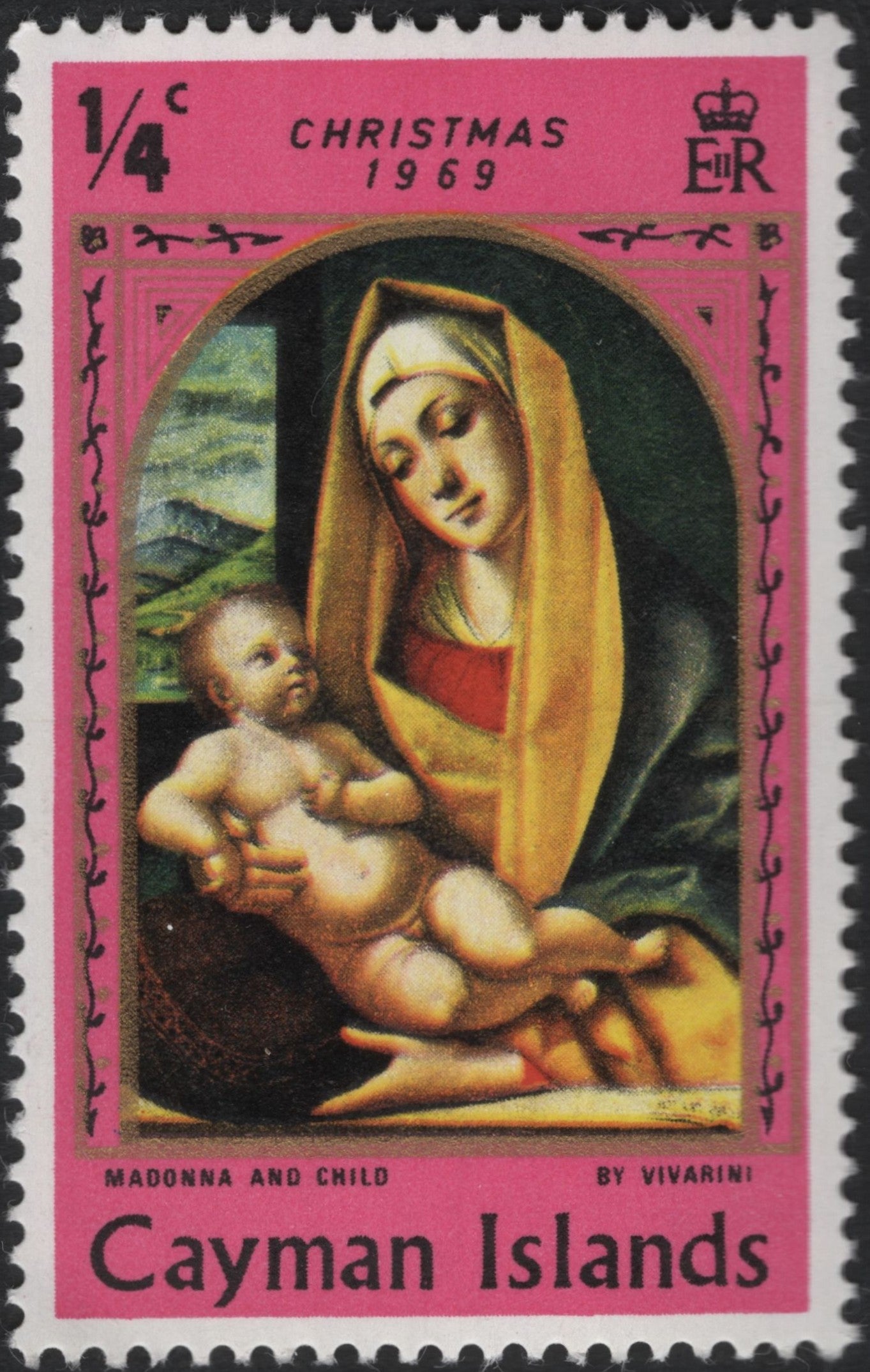 SCG11008 - Cayman Islands 1969 Christmas – Madonna and Child by Vivarin(i), ¼c