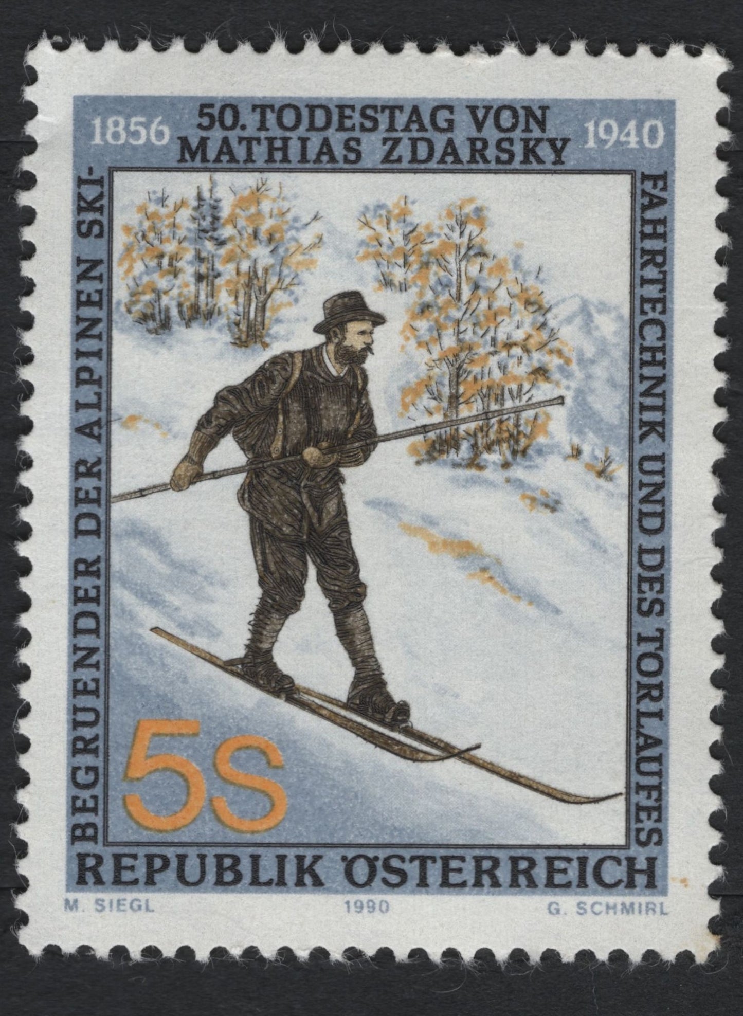 SCG7557 - Austria 1990 – 50th Death Anniversary of Mathias Zdarsky
