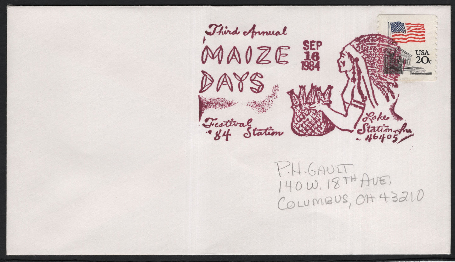 SCG9568 - USA 1984 “Maize Days Festival” Event Cover – Lake Station, Indiana