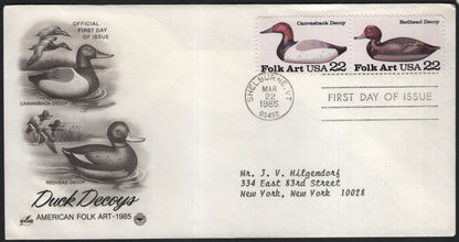 SCG9569 - USA 1985 Duck Decoys Folk Art First Day Cover – Shelburne, Vermont