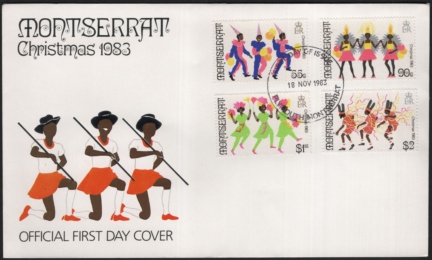 SCG9573 - Montserrat 1983 Christmas Festival Dances – Official First Day Cover