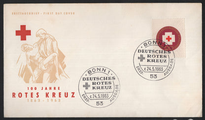 SCG9555 - Germany 1963 – 100 Years of the Red Cross – Official First Day Cover (Bonn Cancel)