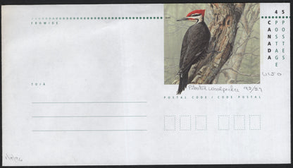 SCG9562 - Canada 1995 Pileated Woodpecker 45¢ Postal Stationery Envelope
