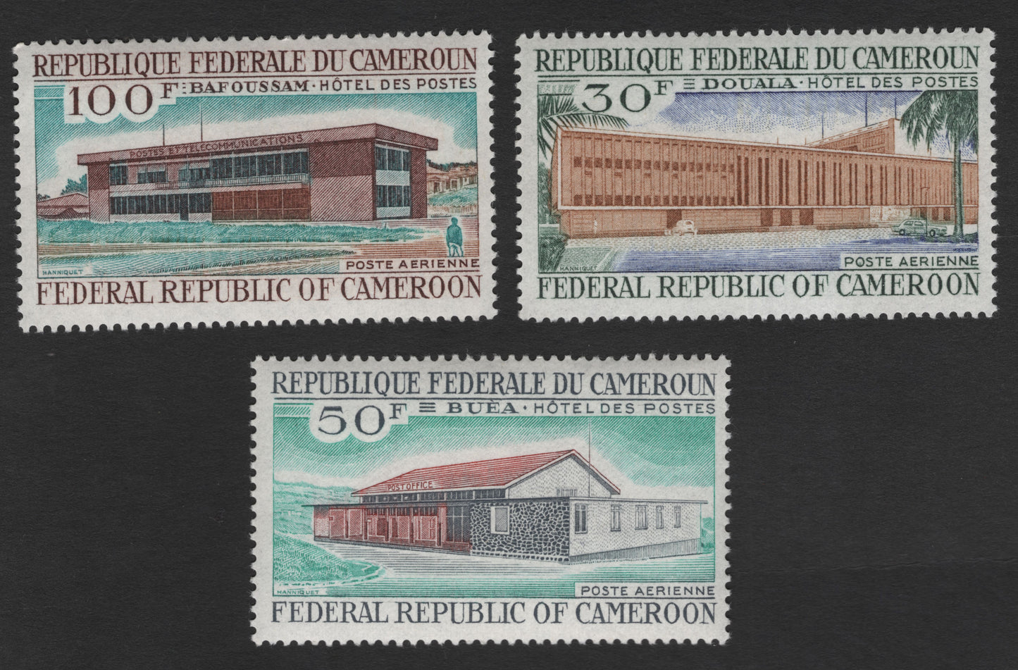 SCG11944 - Cameroon “Hôtel des Postes” Airmail Series – Bafoussam, Douala & Buea