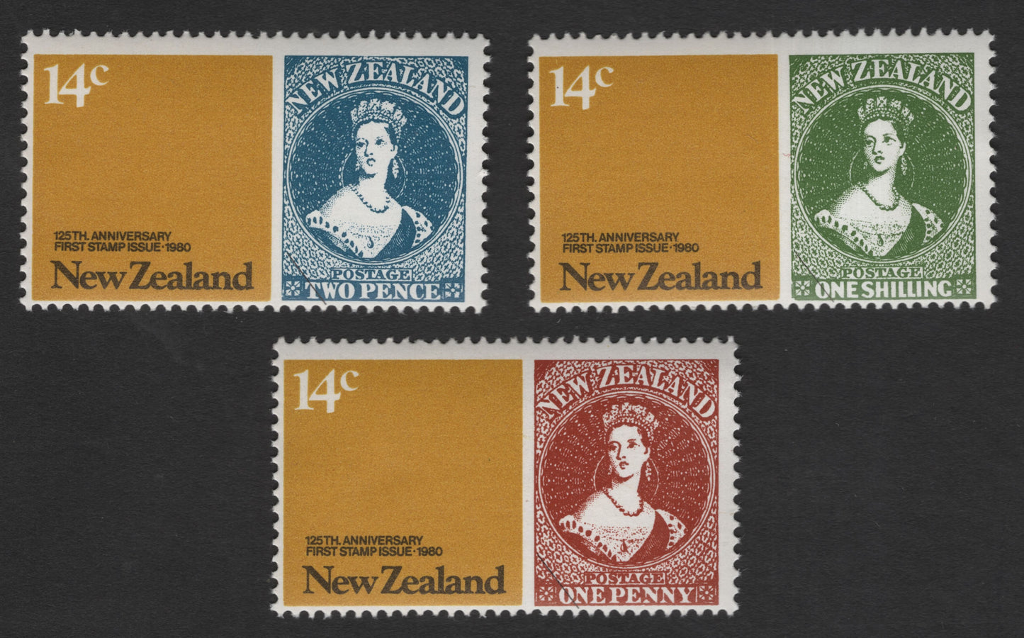 SCG11947 - New Zealand 1980 125th Anniversary of First Stamp Issue – Chalon Head Reproduction Set