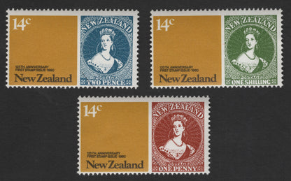 SCG11947 - New Zealand 1980 125th Anniversary of First Stamp Issue – Chalon Head Reproduction Set